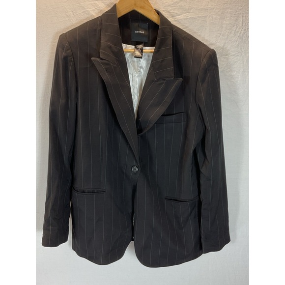 Smythe Jackets & Blazers - Smythe Classic One Buttons silk blend Black pin stripe Blazer Size LG Career